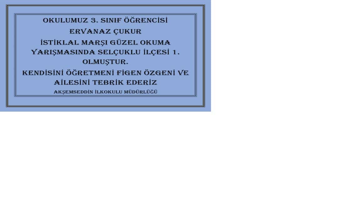 İSTİKLAL MARŞI GÜZEL OKUMA YARIŞMASI